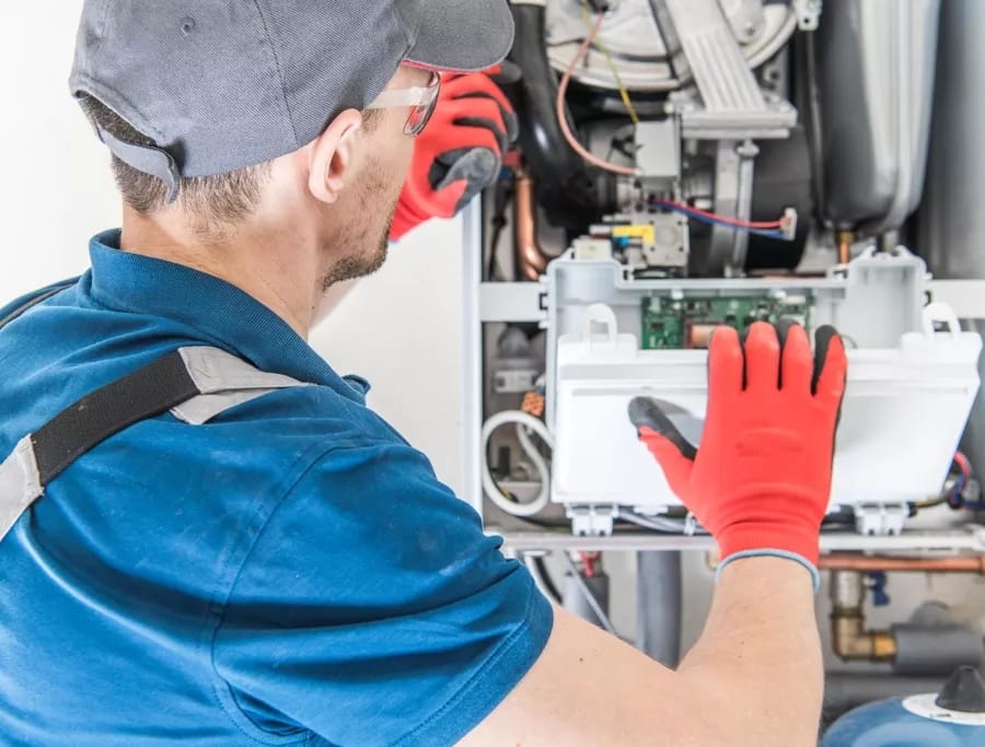 High-efficiency furnace installation