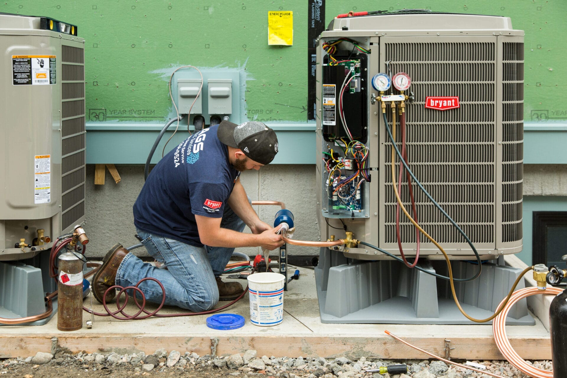 HVAC technician performing a repair
